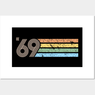 Vintage Born in 1969 Retro Style 50th Birthday Gift Posters and Art